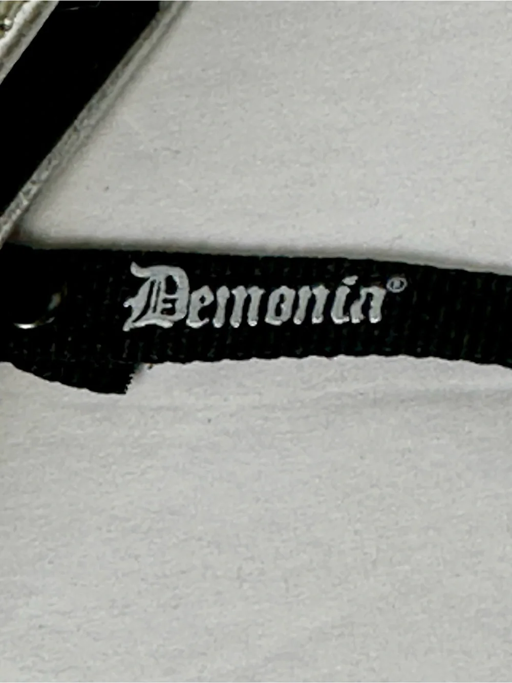 Demonia Emily-362 Silver Rhinestone Platform Combat Boots